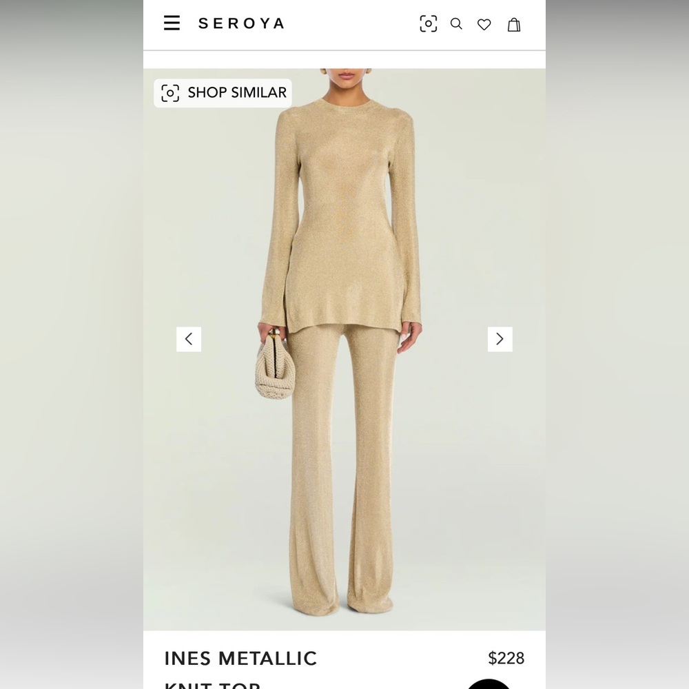 SEROYA INES METALLIC KNIT TOP